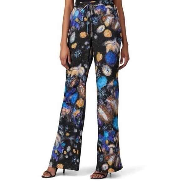 Peter Pilotto Fireworks Abstract‎ Printed Straight Leg Silky Pants w/ Pockets, 8 - Picture 1 of 10